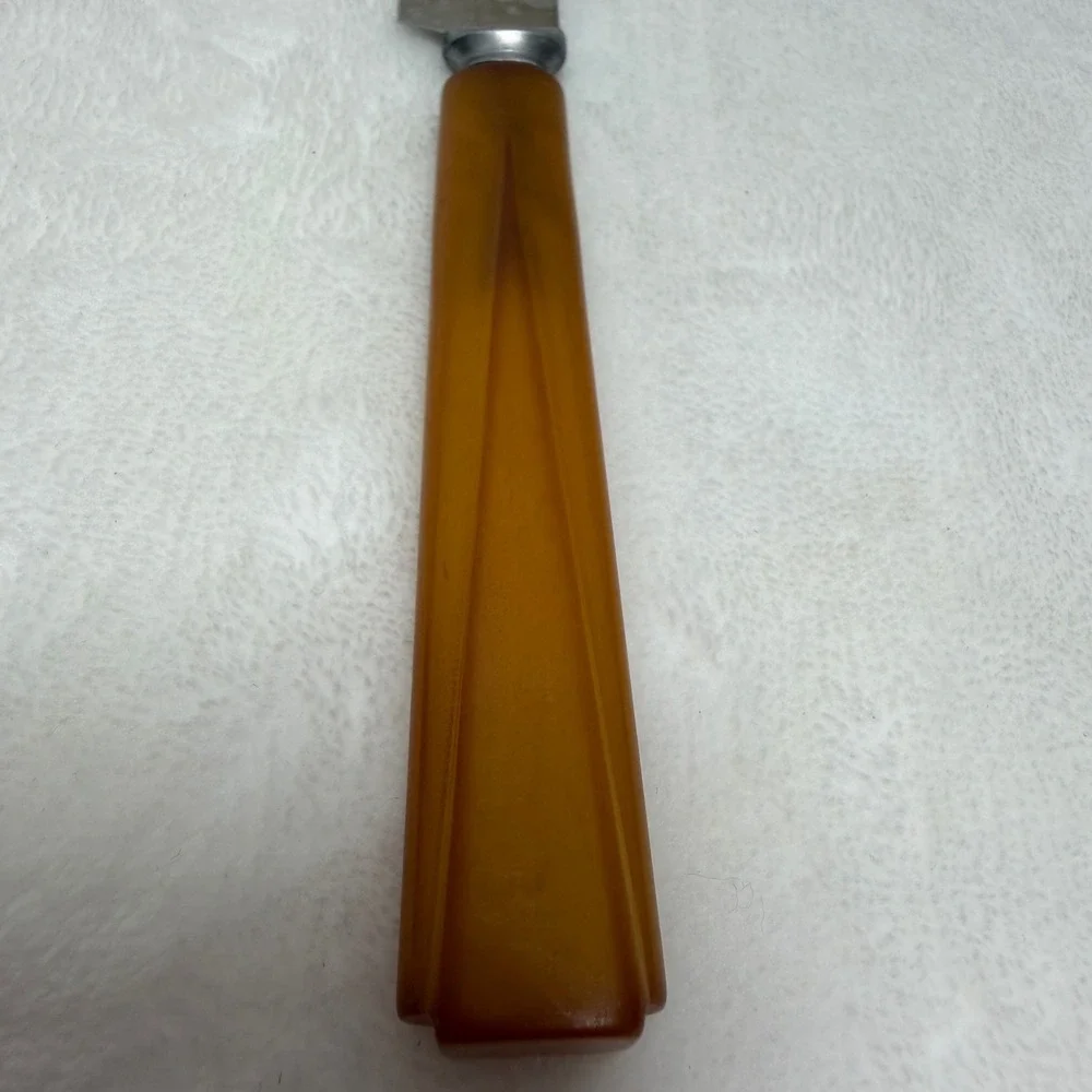 VTG Butterscotch Bakelite Handle Dinner Knife Art Deco‎ Stainless Steel Blade